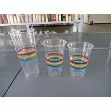 Disposable Custom Printed Clear Cup for Milkshake / Smoothie / Juice